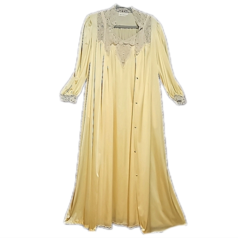 Vtg Miss Elaine 2 piece peignoire set lingerie